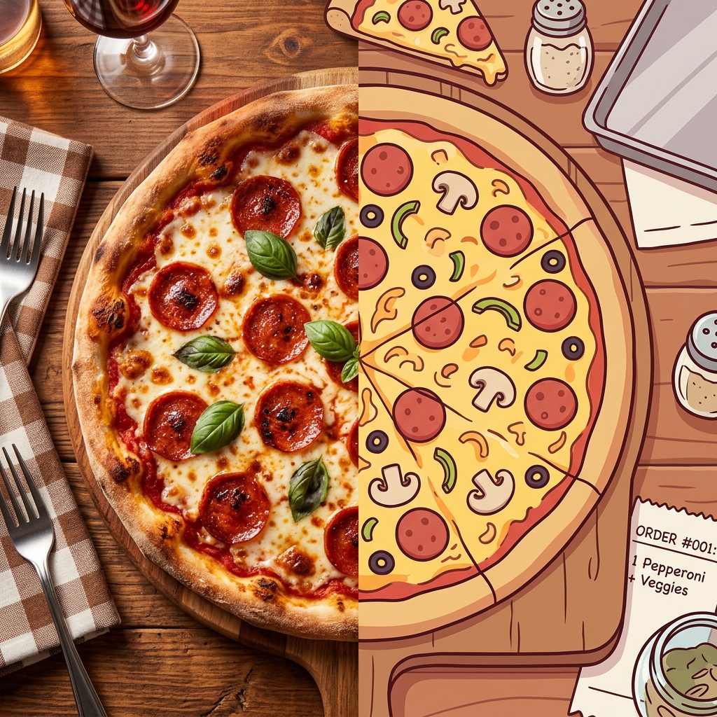 Cozy pizzeria interior